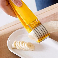Кухонний ніж слайсер-подрібнювач різак інструмент для різання бананів огірків жовтий