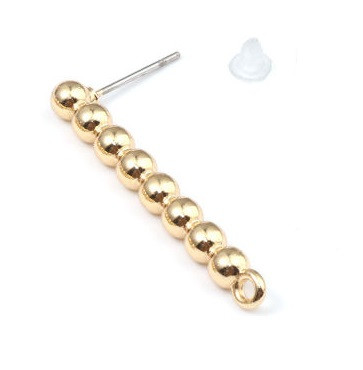 Основа для сережок Finding Цвяшок шарики з петелькою Золотистий 33 мм х 4 мм Ціна за 1 штуку