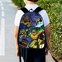 Рюкзак детский Черепашки-ниндзя, 34х27см,городской ранец для мальчика с принтом