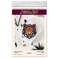 Набор для вышивки бисером украшения "Тигр" Abris Art AD-210 на натуральном холсте, Time Toys
