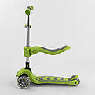 Складаний самокат для хлопчика дівчинки з сидінням Best Scooter T-07196 Салатовий Біговел самокат 2 в 1, фото 4