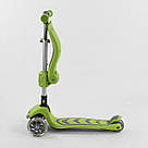 Складаний самокат для хлопчика дівчинки з сидінням Best Scooter T-07196 Салатовий Біговел самокат 2 в 1, фото 5