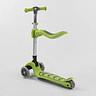 Складаний самокат для хлопчика дівчинки з сидінням Best Scooter T-07196 Салатовий Біговел самокат 2 в 1, фото 7