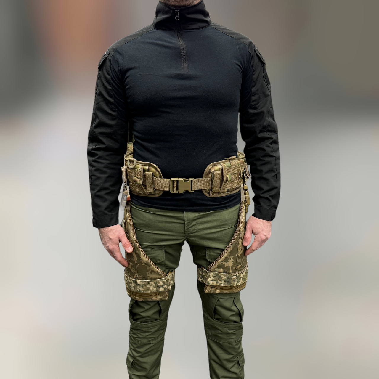 Балістичний захист стегон 2 класу, Розширений, Піксель, захист ніг від уламків, балістичний пакет 2 класу