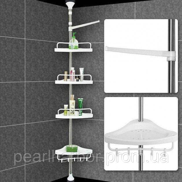 Стойка с полками для ванной комнаты Multi Corner Shelf угловая 3.2 м White (3_01686) XE, код: 8157122 - фото 2 - id-p2136793272