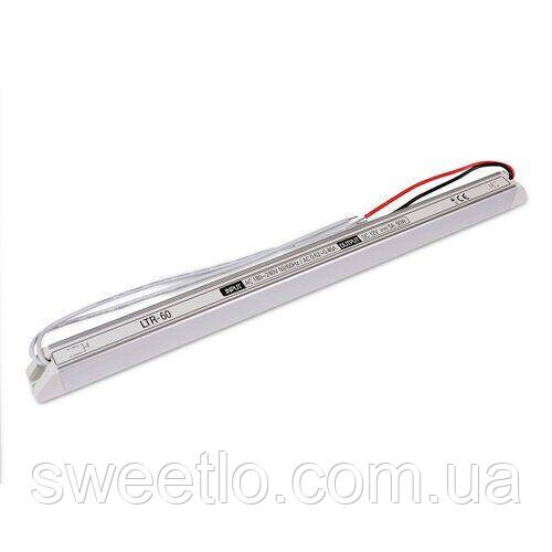 Блок живлення OEM Stick 60W 6A DC12V LTR-60-12, IP20, металевий корпус, тонкий, компактний, тихий, фото 1