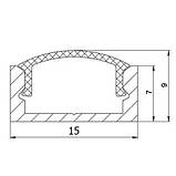 Алюмінієвий LED профіль BIOM ЛП-7 7х15 мм, з розсіювачем, анодований, накладний, для LED стрічки, довжина 2 м, фото 3