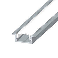 Профіль врізний алюмінієвий LED BIOM ЛПВ7 7х16, анодований з розсіювачем (палиця 2 м), м