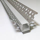 Профіль алюмінієвий врізний внутрішній кут BIOM LDP-132 44х25 з розсіювачем, анодований, під гіпсокартон, кутовий, фото 2