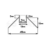 Профіль алюмінієвий врізний зовнішній кут BIOM LDP-133 45х20 з розсіювачем, анодований, під гіпсокартон, кутовий, фото 3