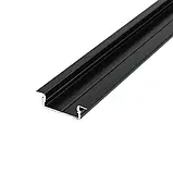 Профіль чорний врізний алюмінієвий ЛПВ7 7х16, анодований з розсіювачем, фото 2