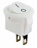 Кнопка кругла біла Biom SB-08W 220V/12V 3A/6A