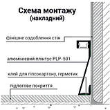 Плінтус алюмінієвий підсвітку BIOM PLP-501 200 см, 1 м, фото 3