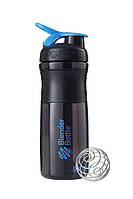 Шейкер спортивный бутылка BlenderBottle SportMixer 28oz 820ml Black Cyan Original XE, код: 8105089