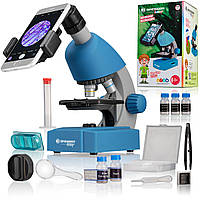 Мікроскоп Bresser Junior 40x-640x Blue з набором для дослідів та адаптером для смартфона (8851300WXH000) ll