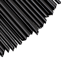 Трубочка коктейльна широка чорна для соку, фрешу, BUBBLE TEA коса 21 см 250шт/уп / Трубочки, соломинки