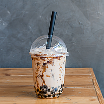 Трубочка коктейльна чорна широка широка для BUBBLE TEA, соку та фрешу рівна 21 см 250шт/уп / Трубочки для напоїв, фото 5