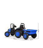 Дитячий трактор - електромобіль з причепом Bambi, синій, фото 3
