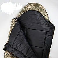 Спальник зимний до -20° Спальный мешок зимний широкий 85*205см с капюшоном спальник одеяло Пиксель