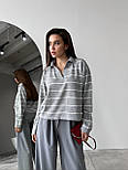 Жіночий джемпер светр поло в смужку вільного крою — стиль і комфорт на кожен день, фото 6
