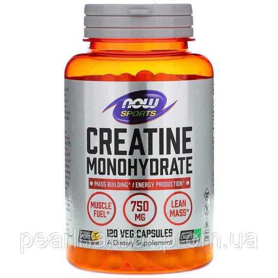 Креатин моногидрат NOW Foods Creatine Monohydrate 750 mg 120 Veg Caps XE, код: 7611062 - фото 1 - id-p2136833514