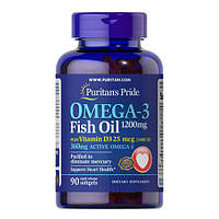 Puritan's Pride Omega-3 Fish Oil plus Vitamin D3 90 капс HS
