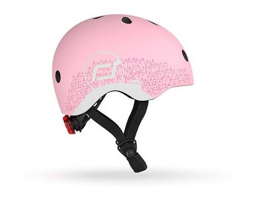 Шолом захисний дитячий Scoot&Ride світловідбиваючий рожевий з ліхтариком 45-51 см (SR-210225-ROSE)