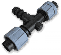 Тройник капельная лента х2/соединитель для трубки 16мм, DSTA03-16L