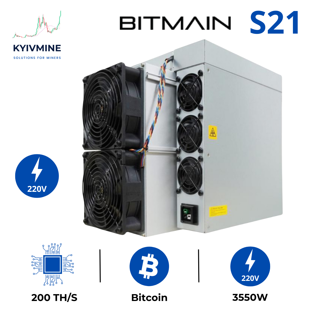 Asic Antminer S21 мощностью 200 TH/s. майнер криптовалюты, Bitcoin miner на складе в Киеве - фото 1 - id-p2136855512