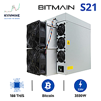 Asic Antminer S21 мощностью 188 TH/s. майнер криптовалюты, Bitcoin miner 1міс, 100%