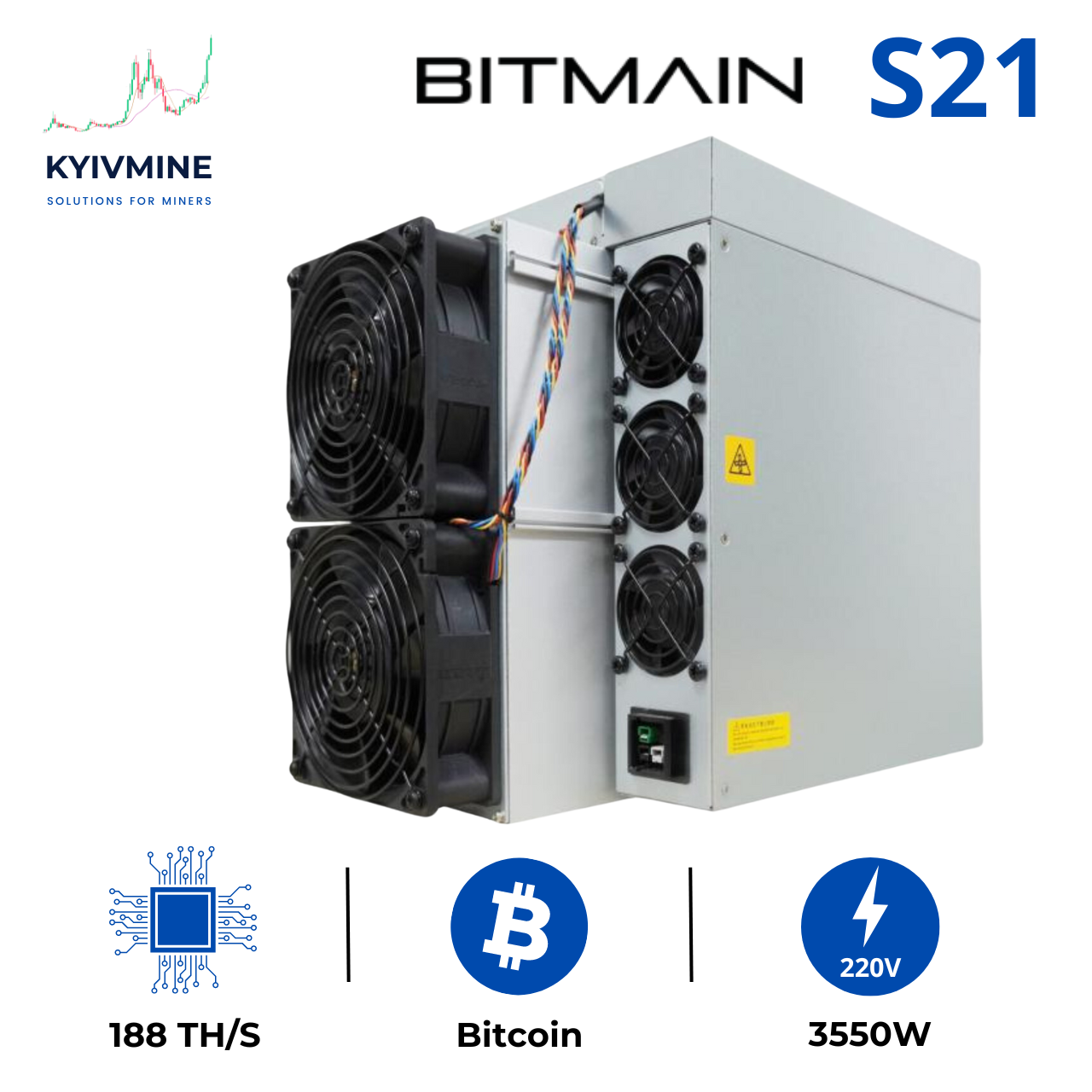 Asic Antminer S21 мощностью 188 TH/s. майнер криптовалюты, Bitcoin miner 1міс, 100% - фото 1 - id-p2136855516