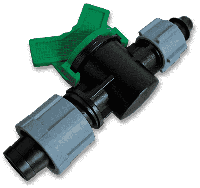 Старт-коннектор с миникраном для капельной. ленты, в PE трубку с зажимной гайкой, DSTZ02-1701L