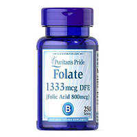 Puritan's Pride Folate 1333 mcg DFE (Folic Acid 800 mcg) 250 таб. HS