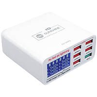 Зарядний пристрій Sunshine SS-304Q (6 USB / QC3.0 / 6A / 30W / SC Protection)