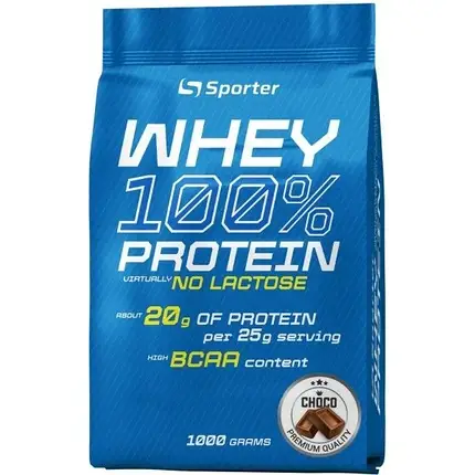Сироватковий протеїн Sporter Whey 100% Protein Virtually No Lactose 1000 г (без лактози), фото 1