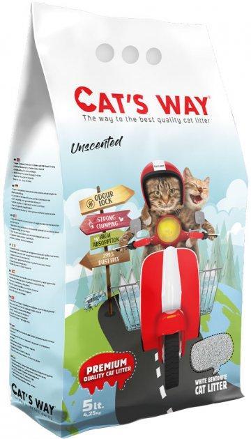 Бентонітовий наповнювач для котів CAT'S WAY природний білий, 5 л, фото 1