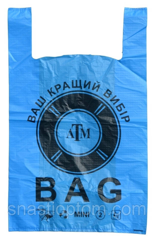 Пакет поліетиленовий (ПЕТ), майка, ATM bag mini, №2, 360х440, 100шт/уп