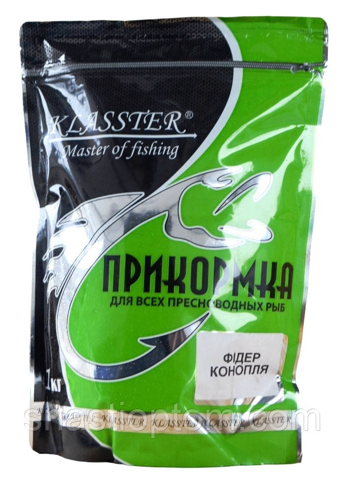 Прикормка для риби, Klasster Premium, 1кг, смак Фідер Коноплі