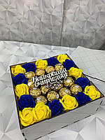 Подарочный шоколадный набор для девушки с конфетками набор в форме квадрата для жены, мамы, ребенка Nbox-58