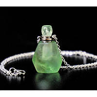 Бутылочка касенная для духов зелёный Флюорит, флакон для духов, из натурального камня