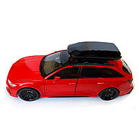 Машинка металева Audi RS6 ауді червона 1:24 світло інерція відкриваються двері багажник капот багажник резина колеса 21*8*8см, фото 3