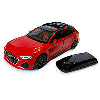 Машинка металева Audi RS6 ауді червона 1:24 світло інерція відкриваються двері багажник капот багажник резина колеса 21*8*8см, фото 6