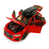 Машинка металева Audi RS6 ауді червона 1:24 світло інерція відкриваються двері багажник капот багажник резина колеса 21*8*8см, фото 7