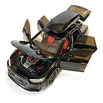 Машинка металева Audi RS6 ауді чорна 1:24 світло інерція відкриваються двері багажник капот багажник резина колеса 21*8*8см, фото 6