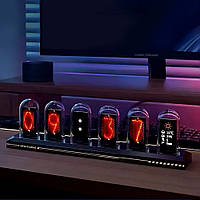 Цифровий годинник RGB Nixie Tube Clock з IPS-дисплеєм та Wi-Fi Чорний