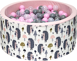 Дитячий сухий басейн із кульками 400шт Welox 90x90см їжачки рожевий Польща