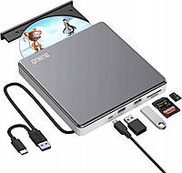 External CD DVD Drive CT10 Внешний записатель DVD-привод, USB 3.0 Type-C CD DVD +/-RW Blu-Ray