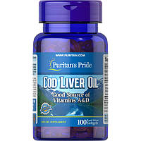 Жирные кислоты Puritan's Pride Cod Liver Oil 415 mg, 100 капсул HS