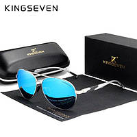 Мужские поляризационные солнцезащитные очки KINGSEVEN NF7228 Silver Blue