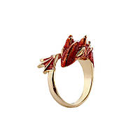 Кольцо дракон перстень в виде Древнего дракона огня золотистый размер регулируемый